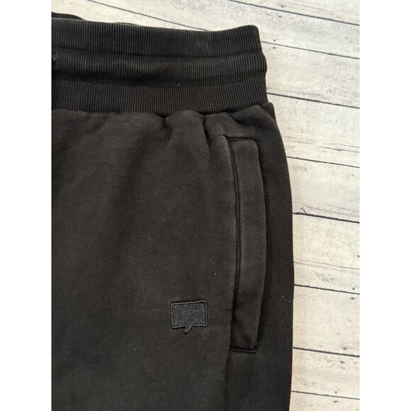NICE KICKS Mens Essentials Sweatpant Jogger Sz L Black Logo Drawstring Pants - Picture 7 of 16